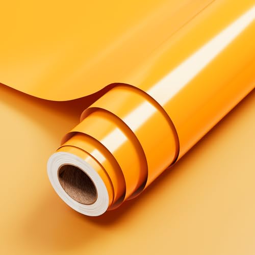 JAVIGA Yellow Permanent Vinyl, 12'' x 6 FT Self Adhesive Vinyl Roll for All Cutting Machine, DIY Decals for Craft Cutter, Decor Sticker, Party Decoration, Mugs