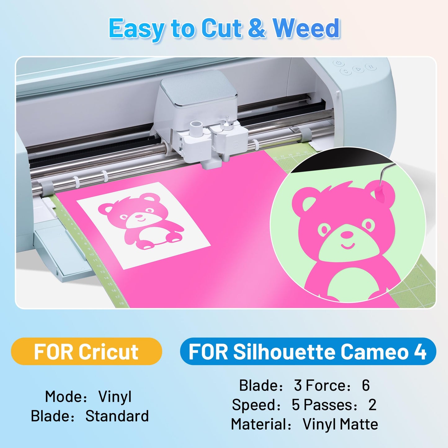 JAVIGA Pink Permanent Vinyl for Cricut, Silhouette, Cameo Cutters, Pink Vinyl for Wedding Party Decorations, 12'' x 10FT Glossy Pink Adhesive Vinyl Roll, DIY Art Signs, Wall Stickers, Mug, Car Decals