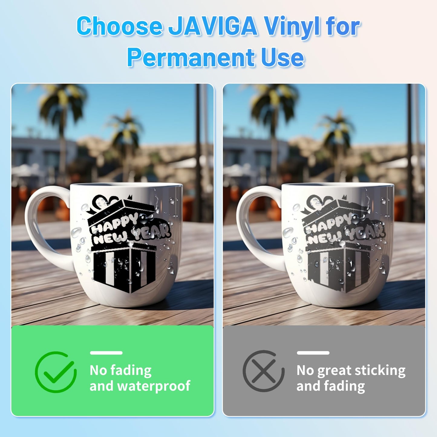 JAVIGA Black-Matte Permanent Vinyl for Festival Decorations, 12'' x 6FT Adhesive Vinyl Compatible with Cricut, Indoor & Outdoor Matte Vinyl Roll for DIY Art Decor, Wall Sticker, Mug Decal