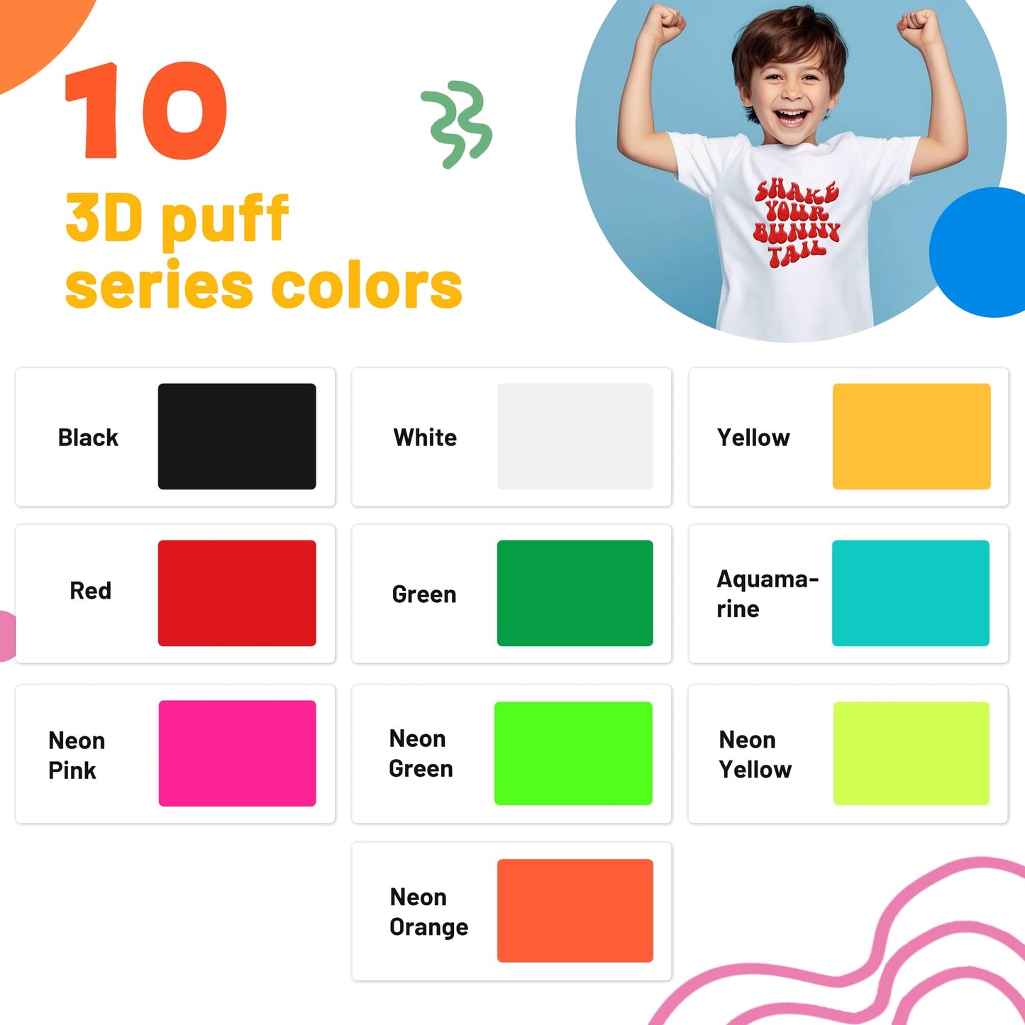 JAVIGA Aqua Green Puff Vinyl Heat Transfer, 10''x 10FT Iron on Vinyl Compatible with Cricut and All Cutting Machine, DIY Heat Transfer Vinyl Roll Design