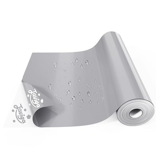 JAVIGA Vinilo Permanente Gris Brillante Rollo, Vinilo Adhesivo 30.5 x 1219cm para Cricut, Vinilo Impermeable Permanente para Decoraciones y Recuerdoss, Pegatinas de Pared, DIY Mug Party Car Decal