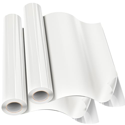 JAVIGA Weiß 30.5cm x 15 m Plotterfolie Textil, Flexfolie Plotterfolie Vinyl, Bügelfolie für Textilien, DIY T-Shirts & Stoffe, Plotter Zubehör Textilfolie Plotter