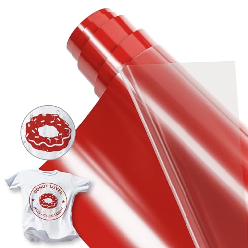 JAVIGA Red Heat Transfer Vinyl 12'' x 20Ft Easy to Cut Iron on Vinyl for Cricut & Cameo, Easy to Weed Heat Transfer Vinyl