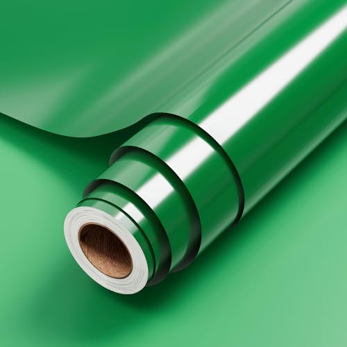 JAVIGA Vinilo Permanente Verde Brillante Rollo, Vinilo Adhesivo 30.5 x 183cm para Cricut, Vinilo Impermeable Permanente para Decoraciones y Recuerdoss, Pegatinas de Pared, DIY Mug Party Car Decal