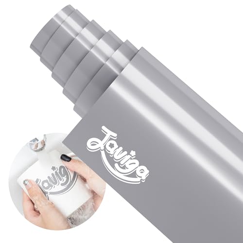 JAVIGA Grey Permanent Vinyl Roll, 12'' x 10 FT Glossy Self Adhesive Vinyl, Grey Vinyl for All Cutting Machine, DIY Decals for Craft Cutter, Decor Sticker, Party Decoration, Mugs