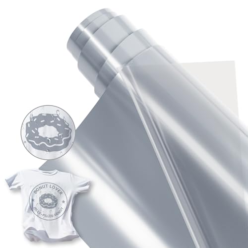 JAVIGA Plotterfolie Textil-30,5cm x 6m Silber Flexfolie Plotterfolie Vinyl für PlotterMaschine, Bügelfolie für Textilien, DIY T-Shirts & Stoffe, Plotter Zubehör Textilfolie Plotter Eine Rolle