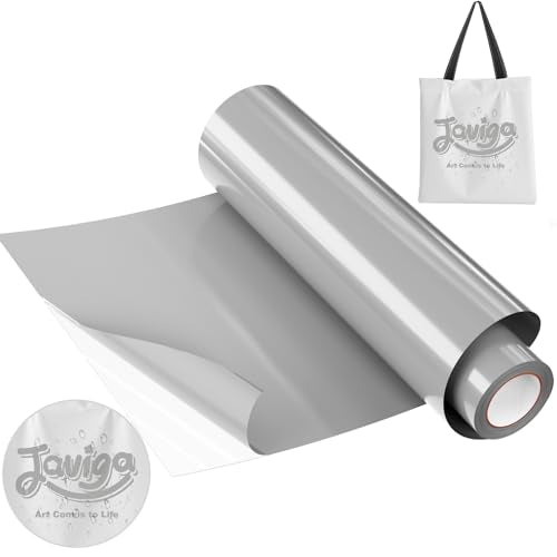 JAVIGA Plotterfolie Textil-30,5cm x 3m Silber Flexfolie Plotterfolie Vinyl für PlotterMaschine, Bügelfolie für Textilien, DIY T-Shirts & Stoffe, Plotter Zubehör Textilfolie Plotter Eine Rolle