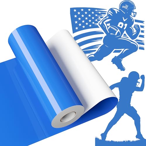 JAVIGA Blue Permanent Vinyl, 12'' x 40 FT Glossy Self Adhesive Vinyl Roll for All Cutting Machine Craft Cutter, DIY Decor for Mug, Wall Sticker, Sign, Label