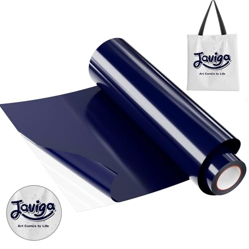 JAVIGA Plotterfolie Textil-30,5cm x 3m Marineblau Flexfolie Plotterfolie Vinyl für PlotterMaschine, Bügelfolie für Textilien, DIY T-Shirts & Stoffe, Plotter Zubehör Textilfolie Plotter Eine Rolle