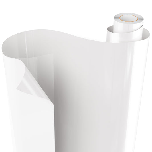 JAVIGA White Puff Vinyl Heat Transfer, 10''x 10FT Iron on Vinyl Compatible with Cricut and All Cutting Machine, DIY Heat Transfer Vinyl Roll Design
