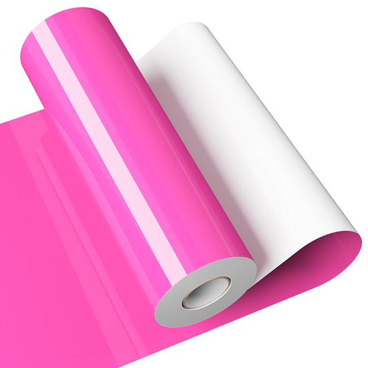 JAVIGA Pink Permanent Vinyl for Wedding Party Decals, 12'' x 40FT Pink Vinyl for Cricut Machine, Glossy Pink Adhesive Vinyl Roll for Daily Art Decorations, Birthday Cards, Car Signs, Mug, Wall Stickers