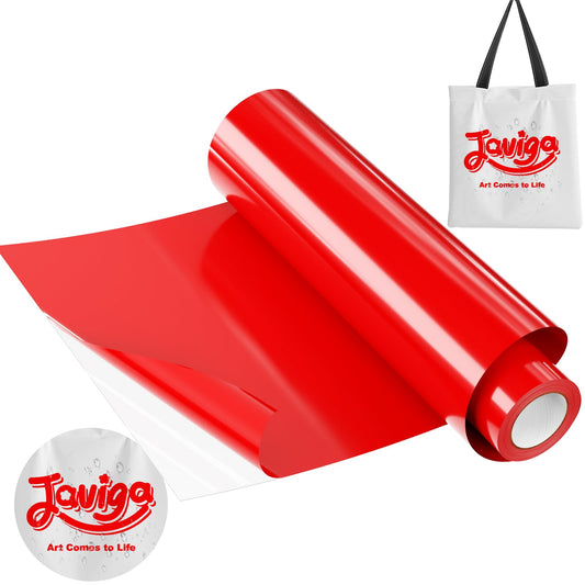 JAVIGA Plotterfolie Textil-30,5cm x 3m Rot Flexfolie Plotterfolie Vinyl für PlotterMaschine, Bügelfolie für Textilien, DIY T-Shirts & Stoffe, Plotter Zubehör Textilfolie Plotter Eine Rolle