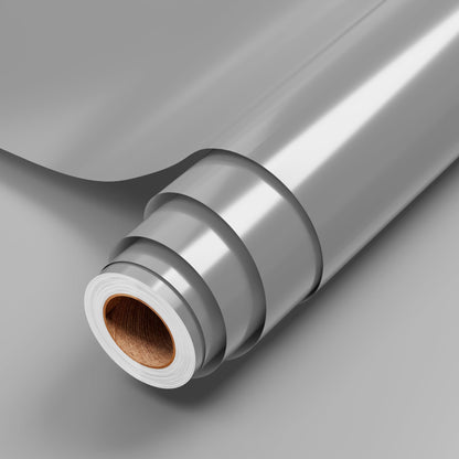 JAVIGA Grey Permanent Vinyl Roll for Cutting Machines, 12'' x 6FT Glossy Adhesive Vinyl Roll for Party Decorations, Indoor & Outdoor DIY Mug, Wall Decals Stickers