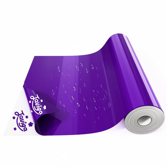 JAVIGA Purple Permanent Vinyl for Cricut, Silhouette, Cameo, 12'' x 40 FT Glossy Purple Adhesive Vinyl Roll for DIY Party Craft Decorations, Mug, Festivals, Cards, Art Signs, Car Decals, Wall Stickers