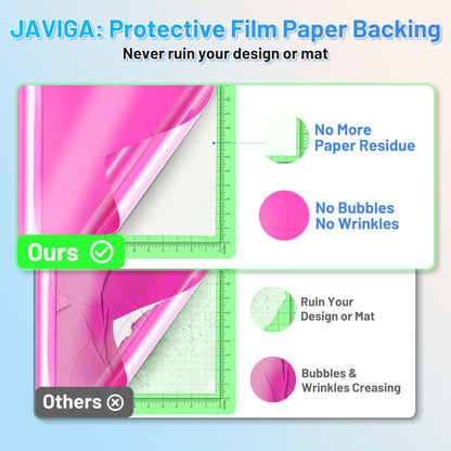 JAVIGA Pink Permanent Vinyl Roll, 12'' x 40 FT Glossy Adhesive Vinyl Roll for All Cutting Machine Craft Cutter, DIY Decals for Indoor and Outdoor