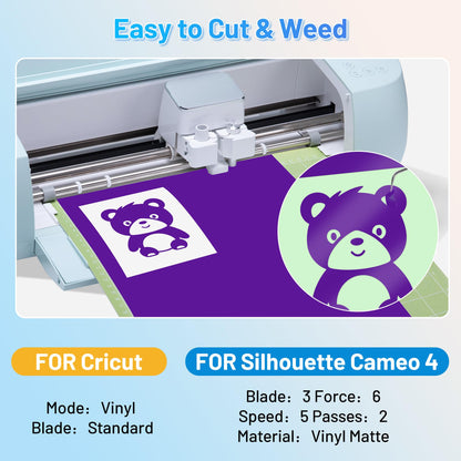 JAVIGA Purple Permanent Vinyl for Cricut, Silhouette, Cameo, 12'' x 40 FT Glossy Purple Adhesive Vinyl Roll for DIY Party Craft Decorations, Mug, Festivals, Cards, Art Signs, Car Decals, Wall Stickers