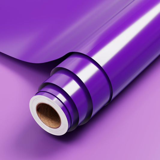 JAVIGA Purple Permanent Vinyl, Purple Vinyl for Cricut, 12'' x 6 FT Glossy Purple Adhesive Vinyl Roll for Wedding Decorations, DIY Party Projects, Wall Stickers, Mug Art Decor, Car Decals, Signs, Cards