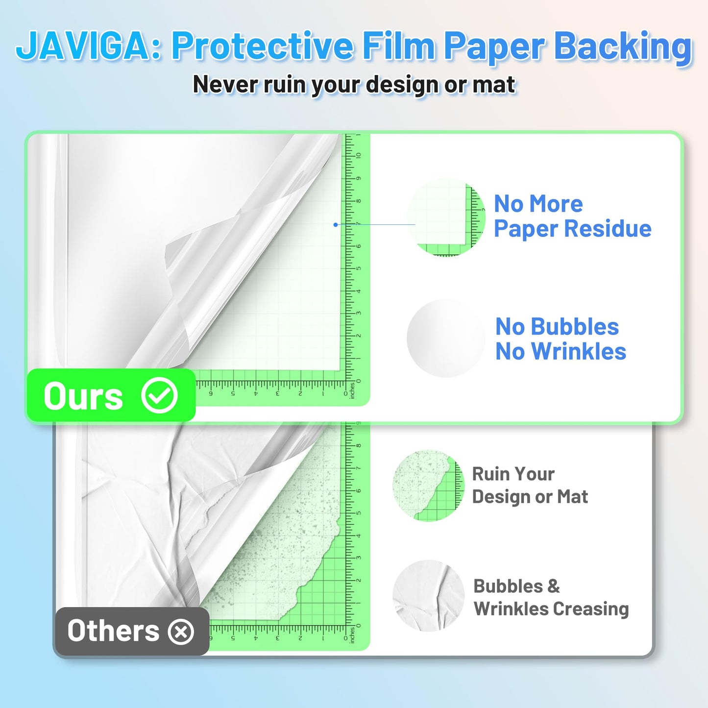 JAVIGA White-Matte Permanent Vinyl for Festival Decorations, 12'' x 6FT Adhesive Vinyl Compatible with Cricut, Indoor & Outdoor Matte Vinyl Roll for DIY Art Decor, Mug Decal