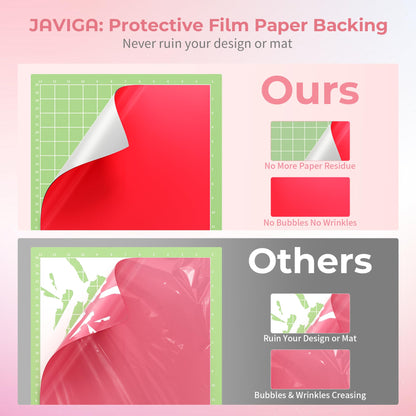JAVIGA Vinilo Permanente Rojo Brillante Rollo, Vinilo Adhesivo 30.5 x 305cm para Cricut, Vinilo Impermeable Permanente para Decoraciones y Recuerdoss, Pegatinas de Pared, DIY Mug Party Car Decal