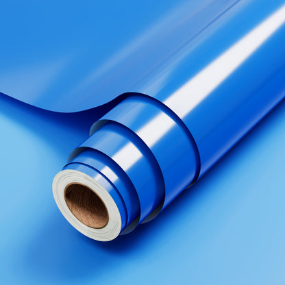 JAVIGA Blue Permanent Vinyl, Blue Vinyl for Cricut, Silhouette, Cameo, 12'' x 6 FT Glossy Blue Adhesive Vinyl Roll for Birthday Party Decorations, DIY Home Project, Wall Stickers, Car Signs, Mug Decals