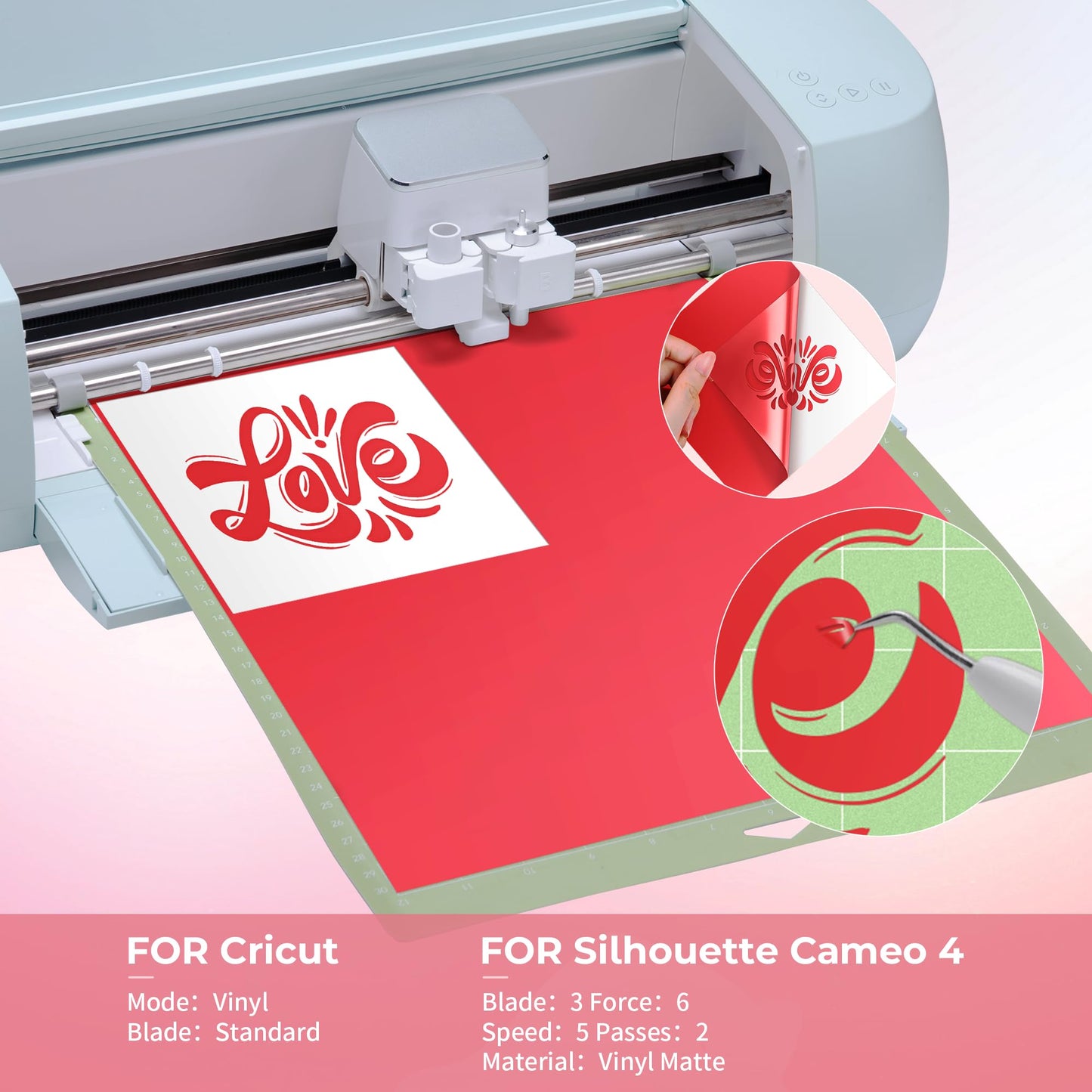 JAVIGA Vinilo Permanente Rojo Brillante Rollo, Vinilo Adhesivo 30.5 x 305cm para Cricut, Vinilo Impermeable Permanente para Decoraciones y Recuerdoss, Pegatinas de Pared, DIY Mug Party Car Decal