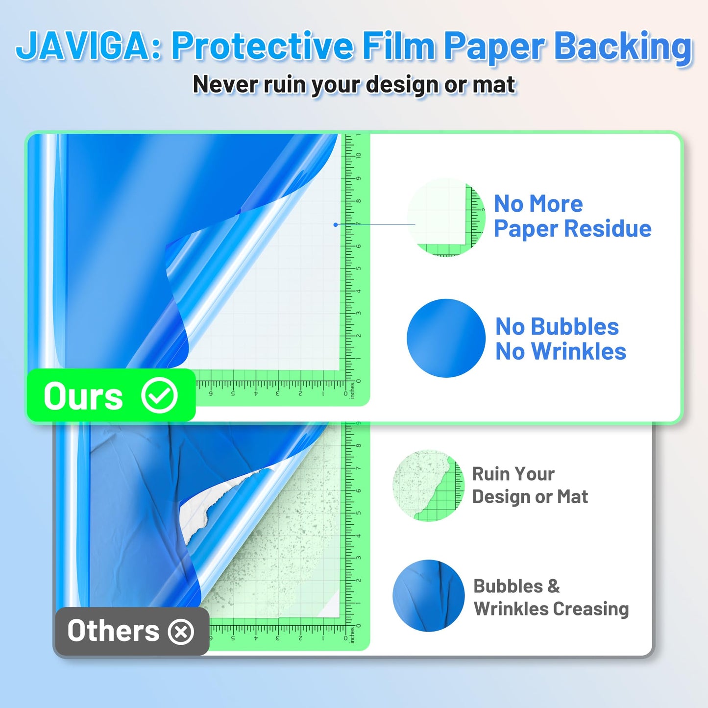 JAVIGA Blue Permanent Vinyl Roll for Cutting Machines, 12'' x 40FT Glossy Adhesive Vinyl Roll for Party Decorations, Indoor & Outdoor DIY Mug, Wall Decals Stickers