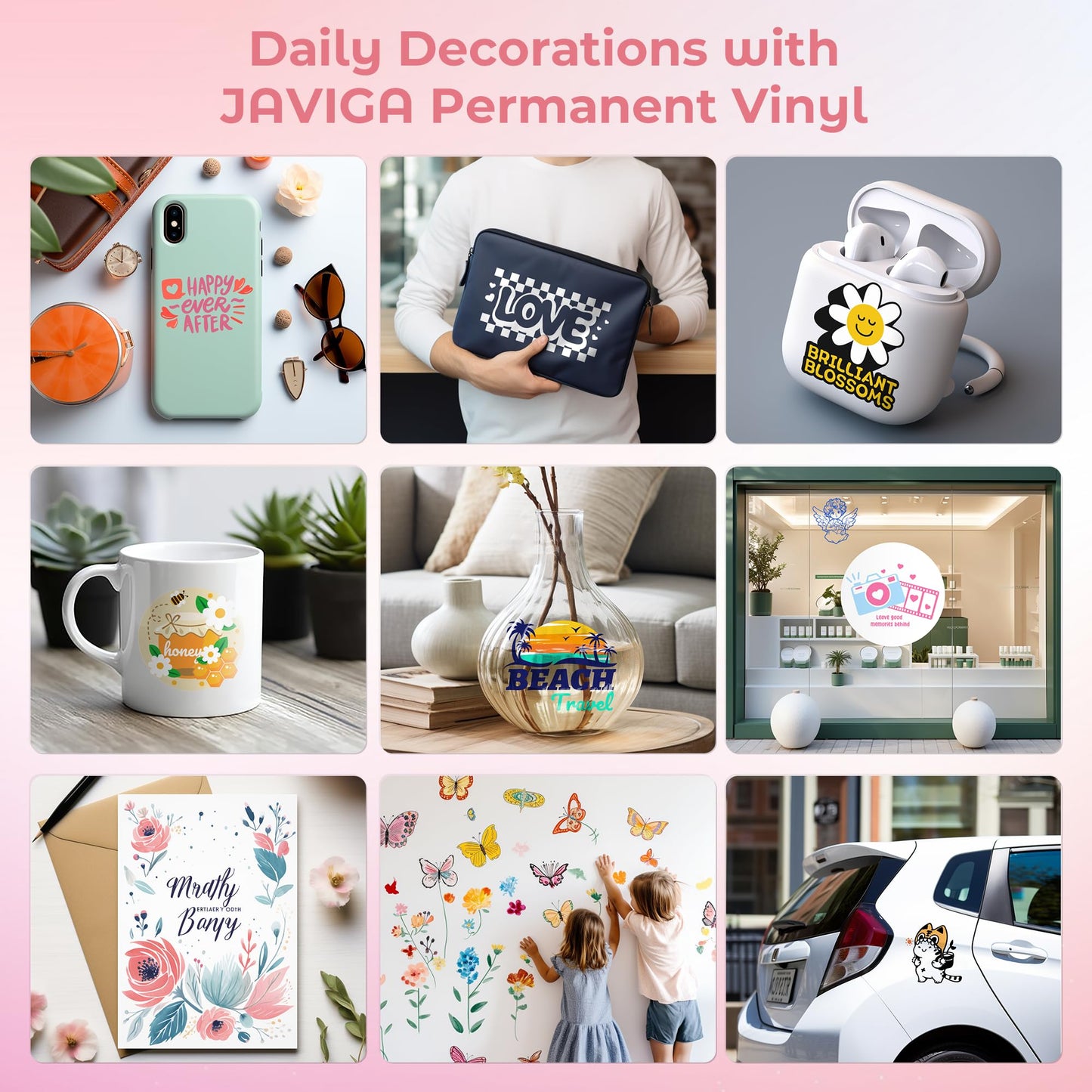 JAVIGA Vinilo Permanente Rojo Brillante Rollo, Vinilo Adhesivo 30.5 x 305cm para Cricut, Vinilo Impermeable Permanente para Decoraciones y Recuerdoss, Pegatinas de Pared, DIY Mug Party Car Decal