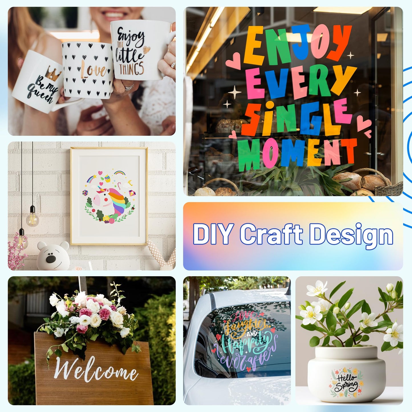 JAVIGA Vinilo Permanente Blanco Brillante 2 Rollo, Vinilo Adhesivo 30.5 x 457cm para Cricut, Vinilo Impermeable Permanente para Decoraciones y Recuerdoss, Pegatinas de Pared, DIY Mug Party Car Decal