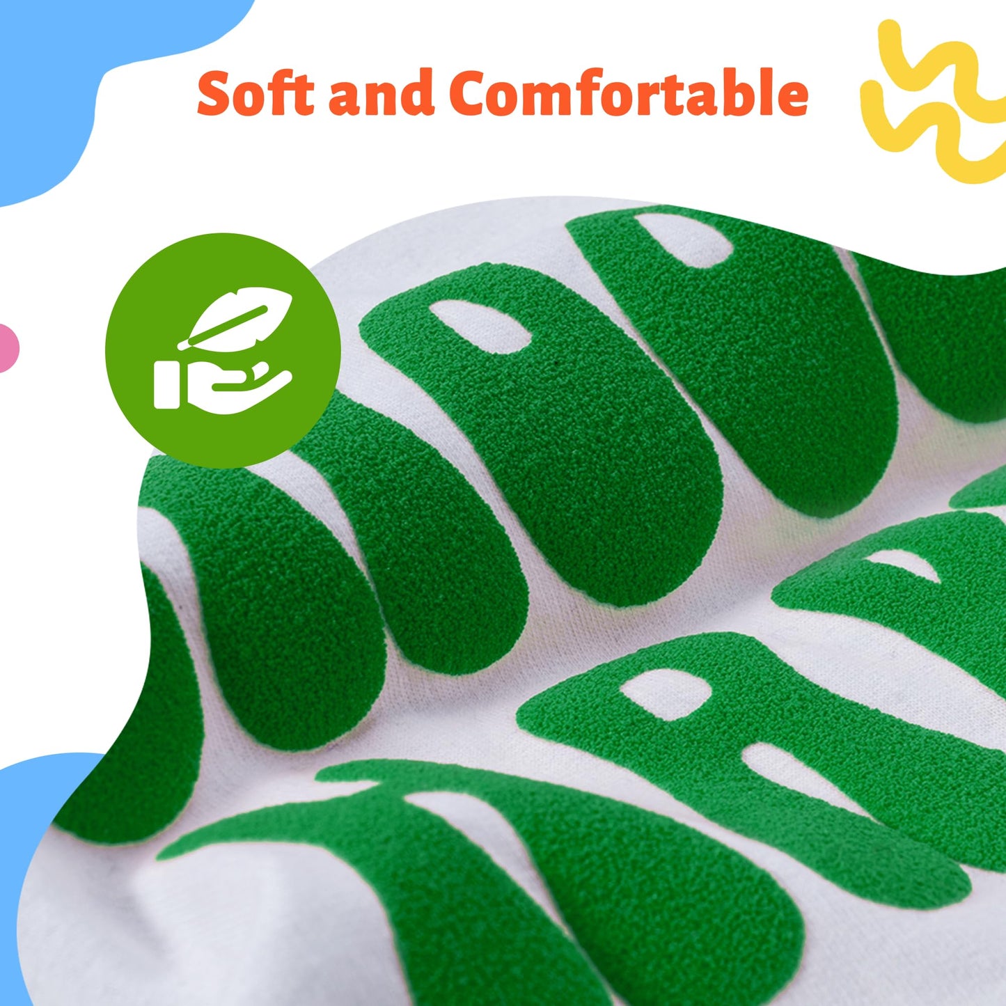 JAVIGA Green Puff Vinyl Heat Transfer, 10''x 10FT Iron on Vinyl Compatible with Cricut and All Cutting Machine, DIY Heat Transfer Vinyl Roll Design