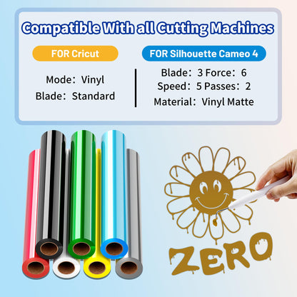JAVIGA Gold Permanent Vinyl for Wedding Party Decorations, 12'' x 40FT Glossy Golden Adhesive Vinyl Roll for Cricut, Silhouette, Cameo, DIY Wall Stickers, Mug, Festival, Birthday Card, Sign, Car Decals