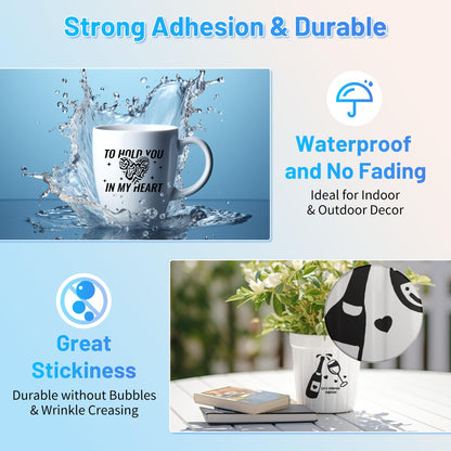 JAVIGA Black-Matte Permanent Vinyl for Festival Decorations, 12'' x 6FT Adhesive Vinyl Compatible with Cricut, Indoor & Outdoor Matte Vinyl Roll for DIY Art Decor, Wall Sticker, Mug Decal