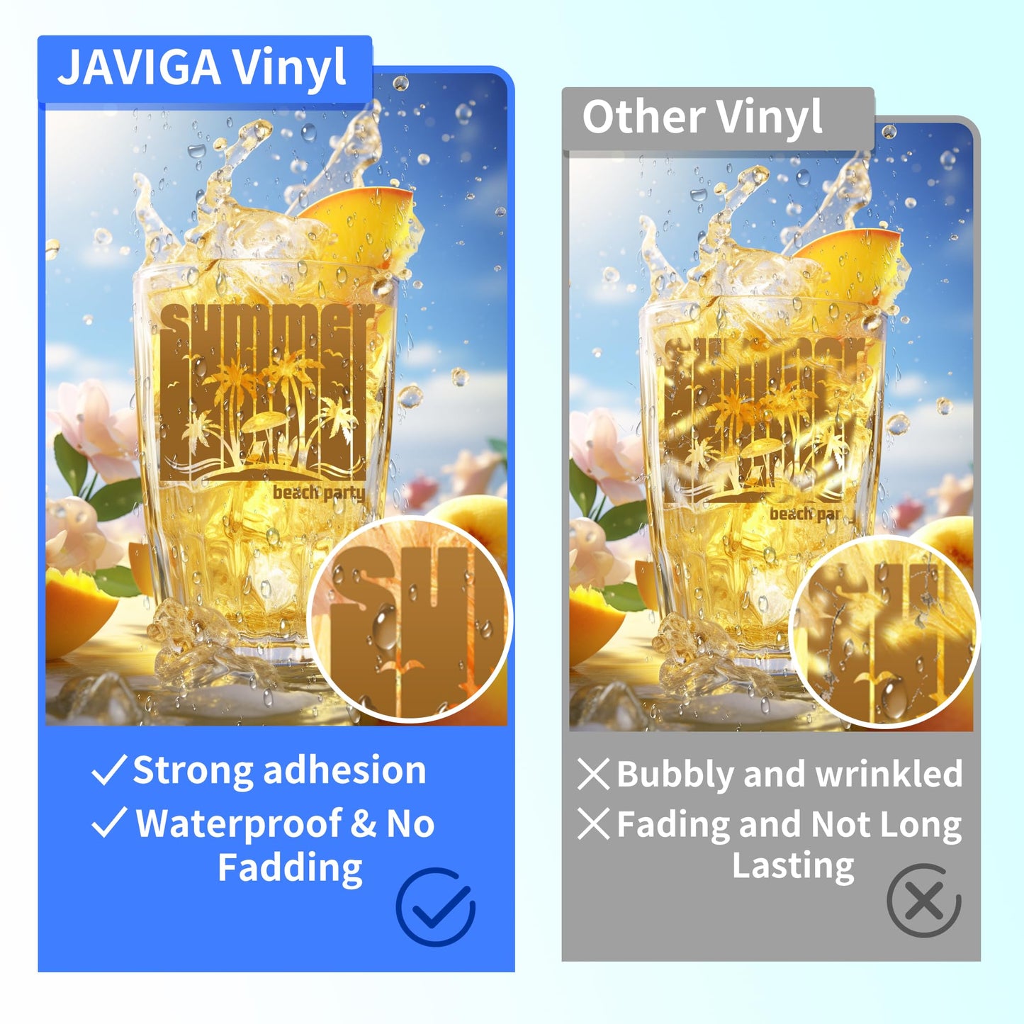 JAVIGA Gold Permanent Vinyl for Wedding Party Decorations, 12'' x 40FT Glossy Golden Adhesive Vinyl Roll for Cricut, Silhouette, Cameo, DIY Wall Stickers, Mug, Festival, Birthday Card, Sign, Car Decals