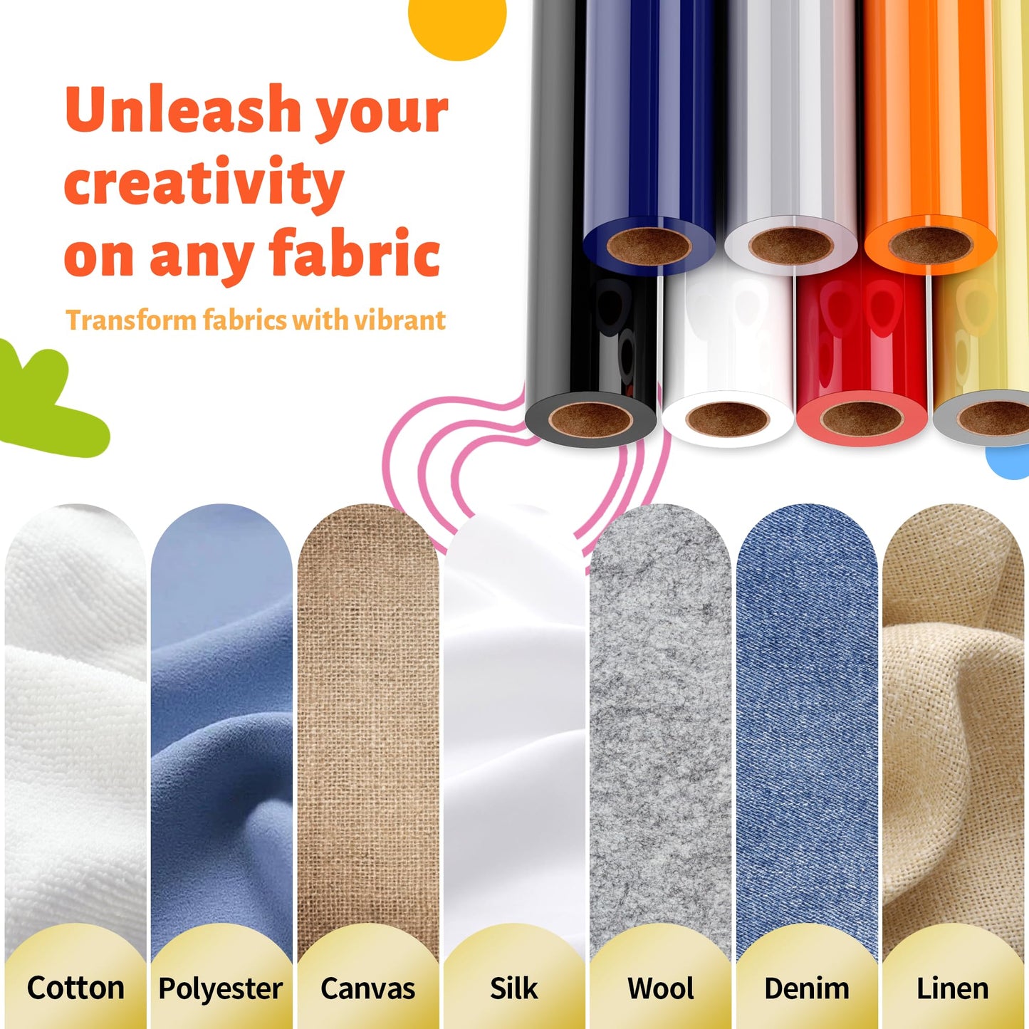 JAVIGA White Heat Transfer Vinyl 12'' x 25Ft Easy to Cut Iron on Vinyl for Cricut & Cameo, Easy to Weed Heat Transfer Vinyl