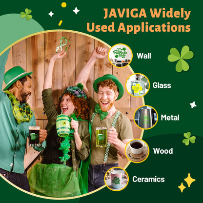 JAVIGA Green Permanent Vinyl Roll for Cutting Machines, 12'' x 10FT Glossy Adhesive Vinyl Roll for Party Decorations, Indoor & Outdoor DIY Mug, Wall Stickers, Decals