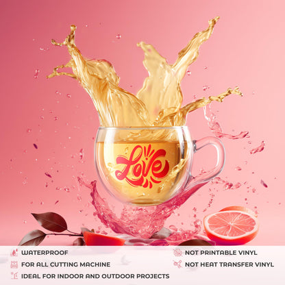 JAVIGA Vinilo Permanente Rojo Brillante Rollo, Vinilo Adhesivo 30.5 x 305cm para Cricut, Vinilo Impermeable Permanente para Decoraciones y Recuerdoss, Pegatinas de Pared, DIY Mug Party Car Decal